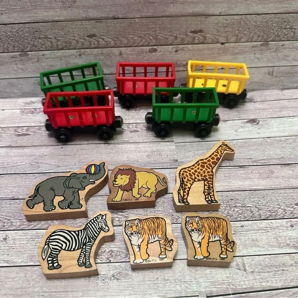 Thomas & Friends Railway Colorful Wooden Animal circus and Train Set vintage